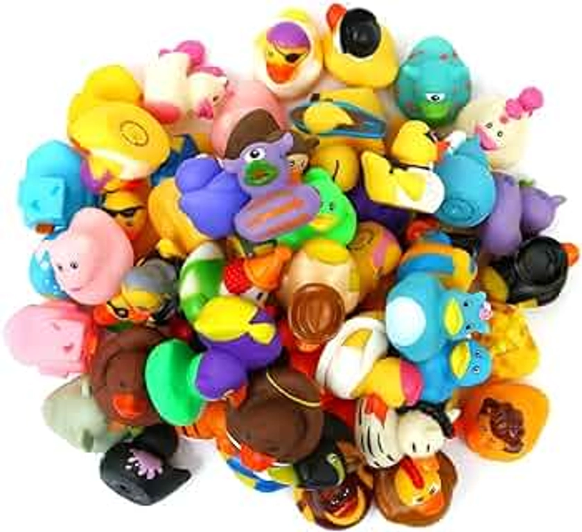 XY-WQ Rubber Duck 25 Pack for Jeeps Bath Toy Assortment - Bulk Floater Duck for Kids - Baby Showers Accessories - Party Favors, Birthdays, Bath Time, and More (25 Varieties)