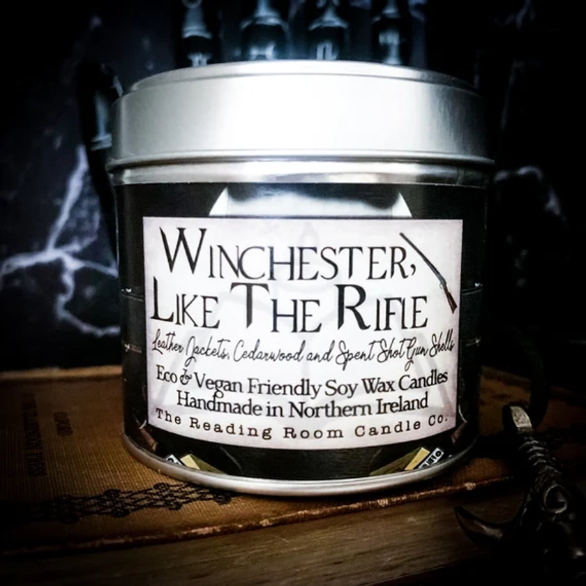 Winchester, Like the Rifle-Pure Soy Wax Candle- Leather Jackets, Cedarwood and Spent Shot Gun Shells