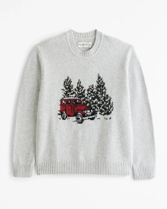 Men's Holiday Graphic Crew Sweater | Men's Tops | Abercrombie.com