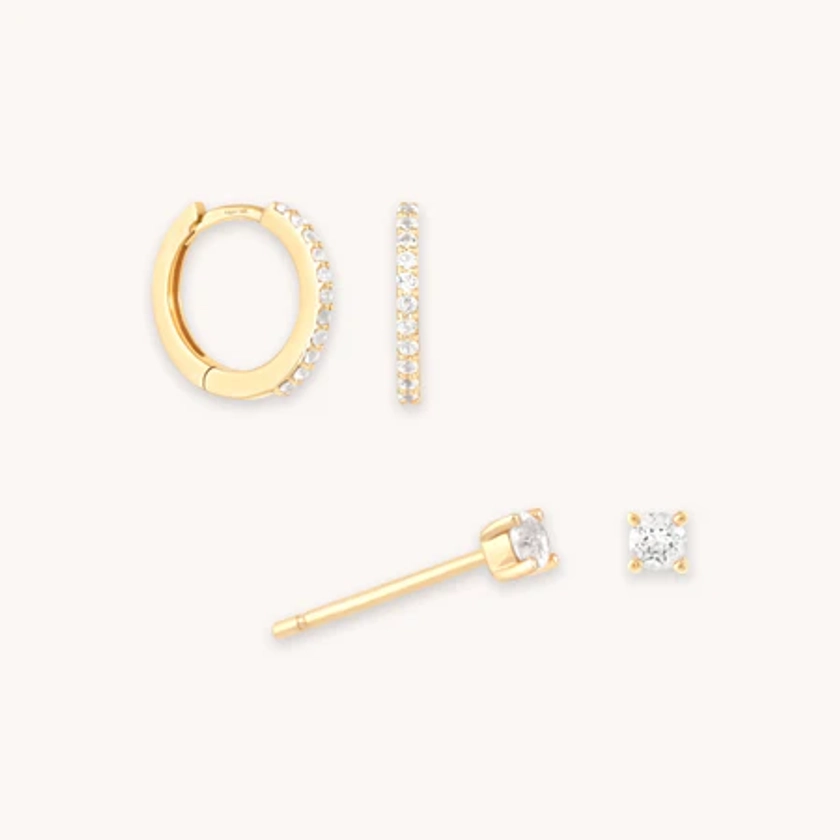 White Topaz Gift Set in Solid Gold