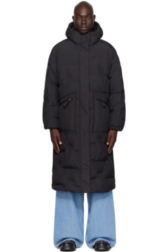 GANNI - Black Oversized Puffer Coat