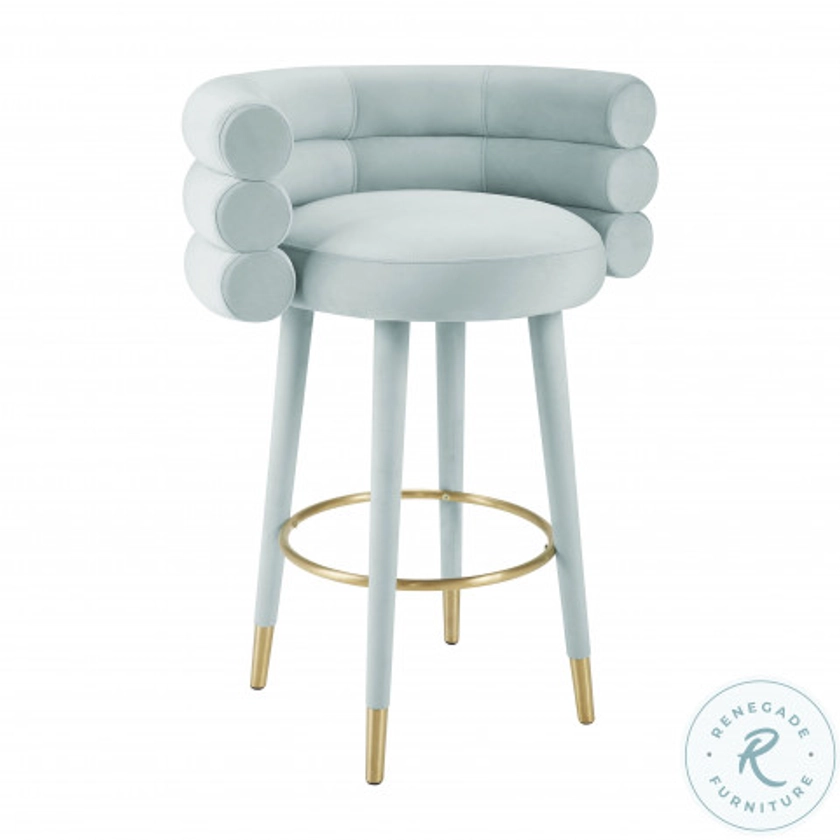 Betty Mint Green Velvet Bar Stool