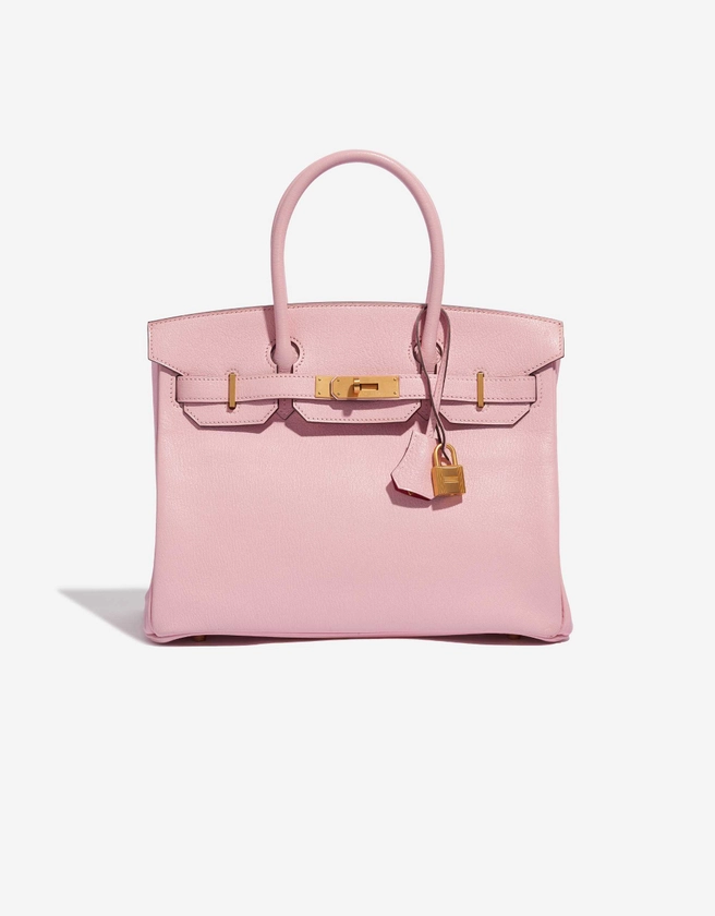 Hermès Birkin 30 Custom Made Chèvre Mysore Rose Sakura / Vermillion | SACLÀB