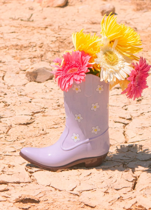 Rodeo Cowboy Boot Vase Lilac | DOIY Design