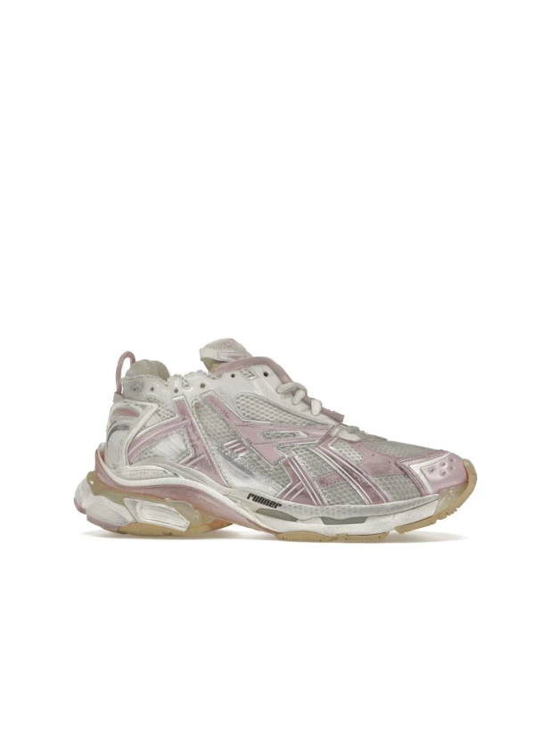o1s1rm0823 Caged Mesh Runner Sneakers in Pink & White