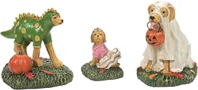 Department 56 Village Collection Accessories Halloween Family Dogs in Costumes Figurine Set, Various Sizes, Multicolor