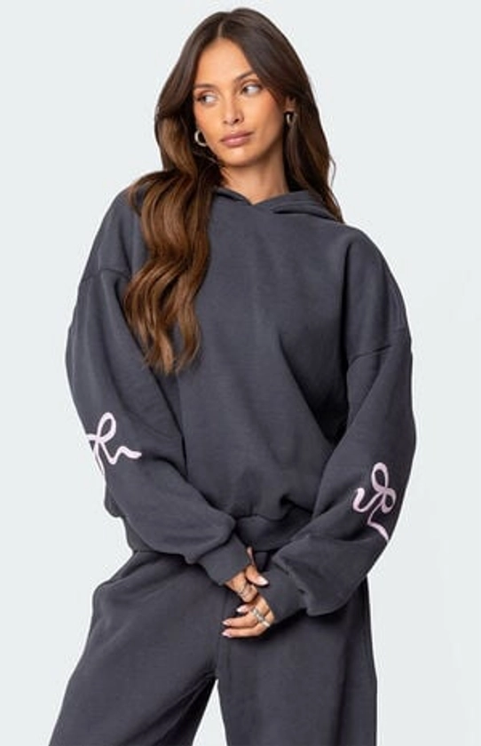 Edikted Bonney Bow Detail Hoodie | PacSun