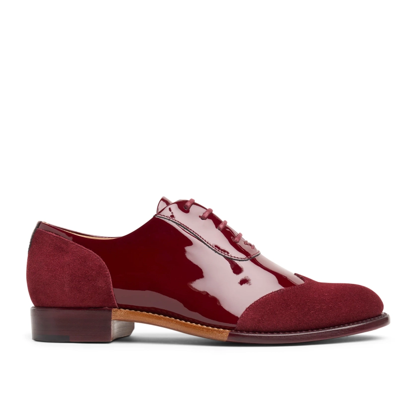 Mr. Evans Ruby Leather Womens Wingtip Oxford