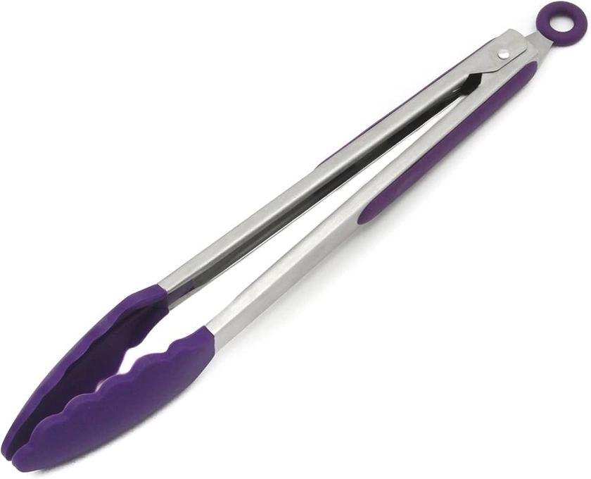 Amazon.com: Chef Craft Premium Silicone Cooking Tongs, 12 inch, Purple: Home & Kitchen