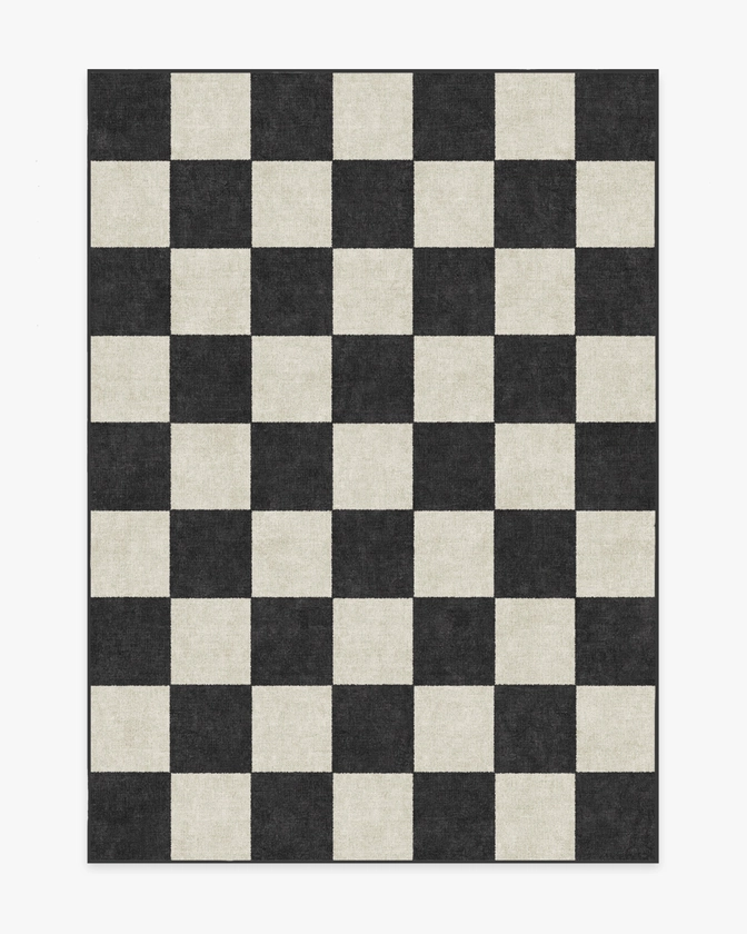 Jaque Checkered Black Rug | Ruggable