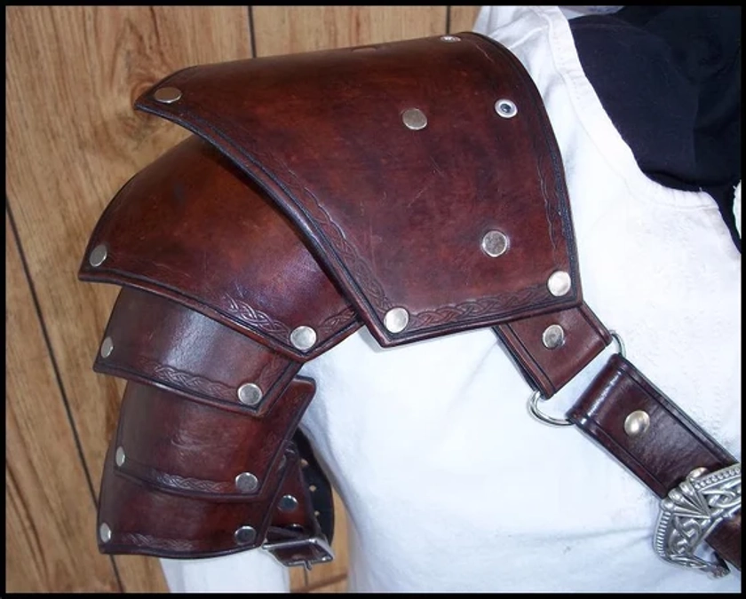 Celtic Leather Pauldron Leather Armor