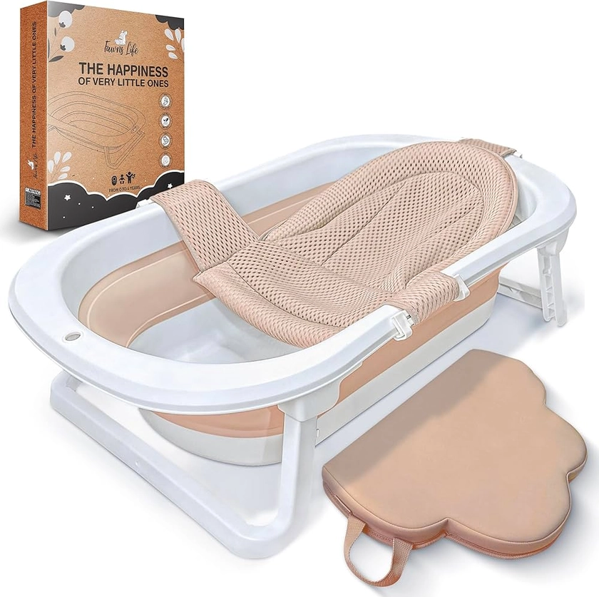 Baignoire Pliable Bébé FawnsLife - Baignoire Bébé sur Pied avec Siège Confortable et Tapis Genoux - Qualité Supérieure et Pratique pour Petits Espaces et Déplacements : Amazon.fr: Bébé et Puériculture