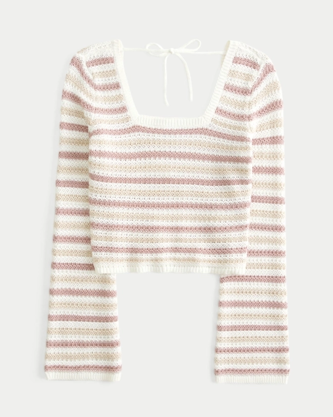 Femmes Pull à col carré style crochet | Femmes Hauts | HollisterCo.com