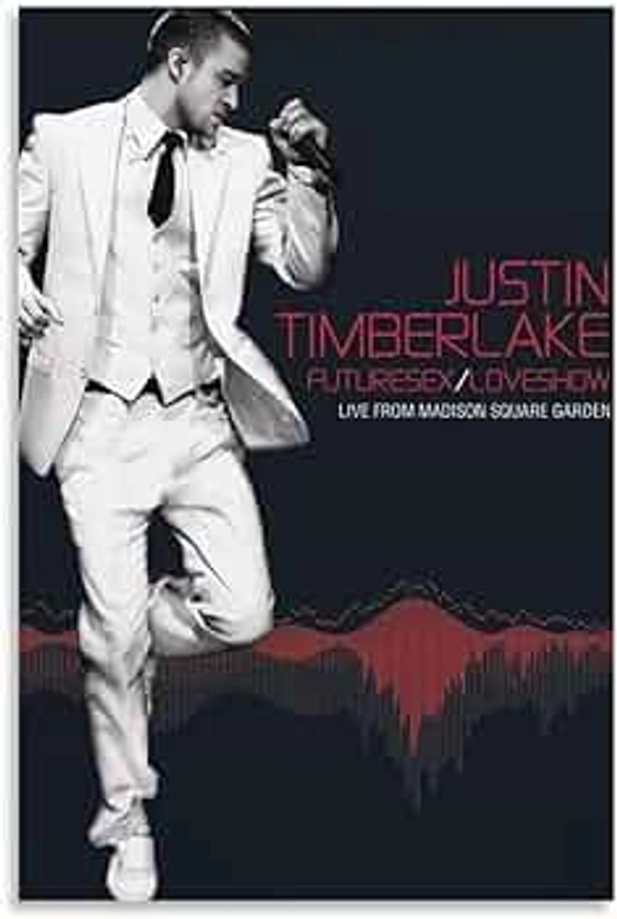 Justin Timberlake FutureSex LoveSounds Poster Canvas Poster Bedroom Decoration Landscape Office Valentine's Birthday Gift Unframe-style12x18inch(30x45cm)