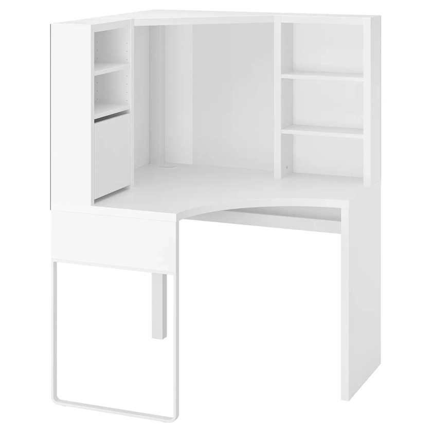 MICKE white, Corner workstation, 100x142 cm - IKEA