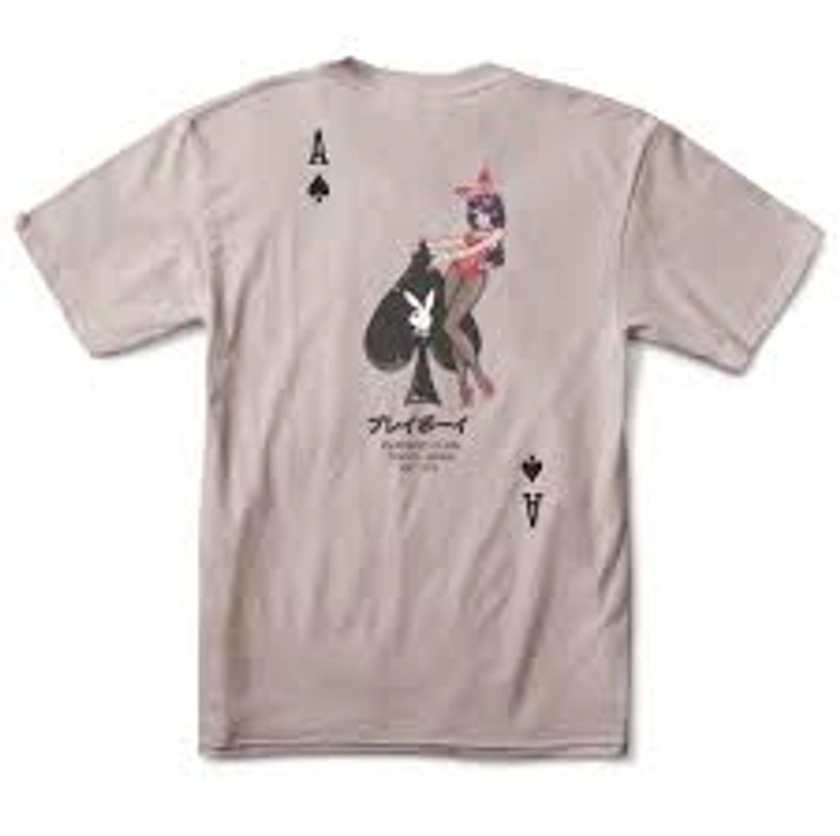 Color Bars X Playboy Ace Of Clubs Sand T-Shirt - PLAYBOY CLOTHING