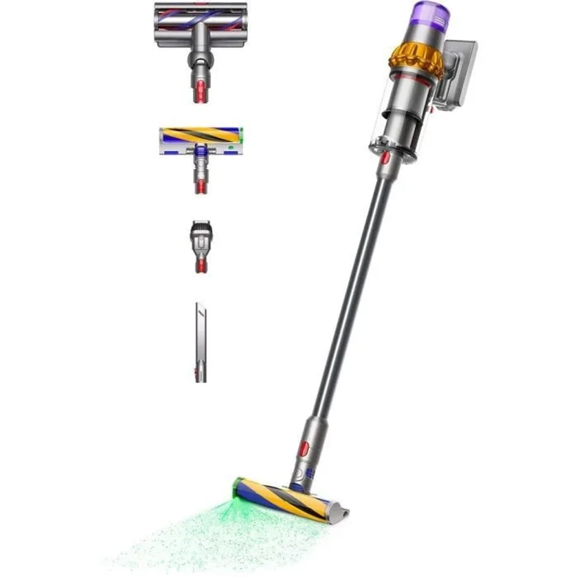 NEW DYSON V15 Detect Absolute - Aspirateur Balai - Puissance 240 AW - Autonomie jusqu'à 60 min - Brosse avec lumière intégrée