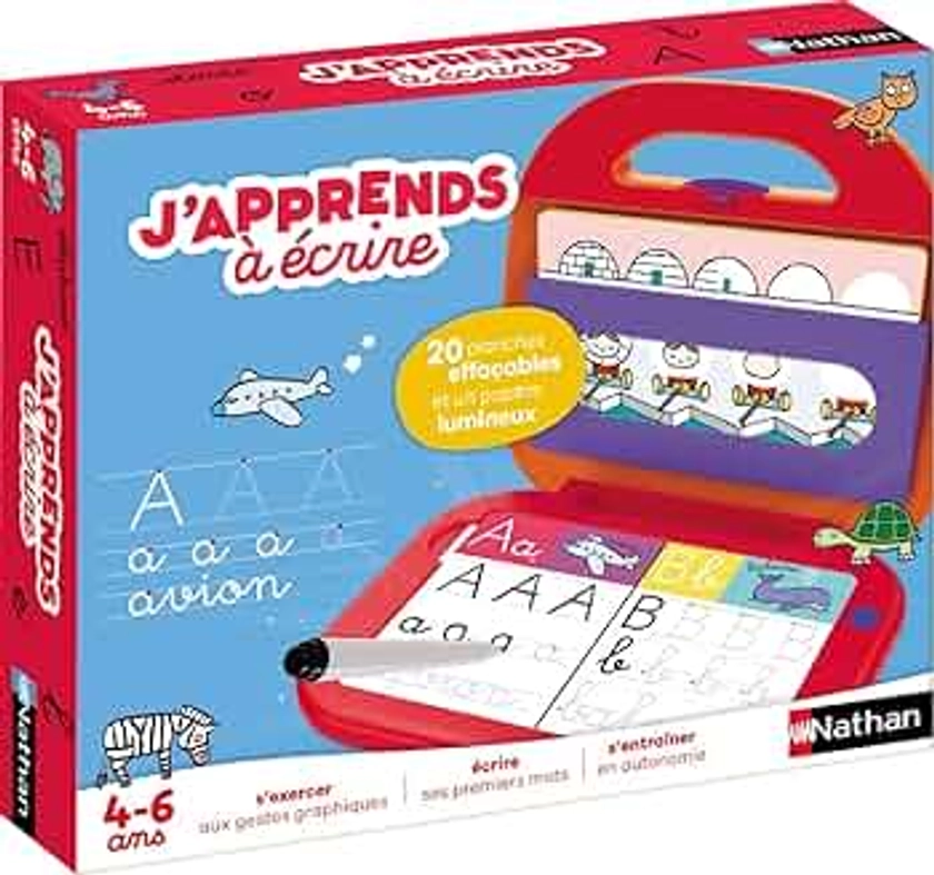 Nathan – J’apprends à Ecrire – Jeu éducatif – Jeu autocorrectif pour apprendre à écrire ses prremiers mots – Dès 4 ans