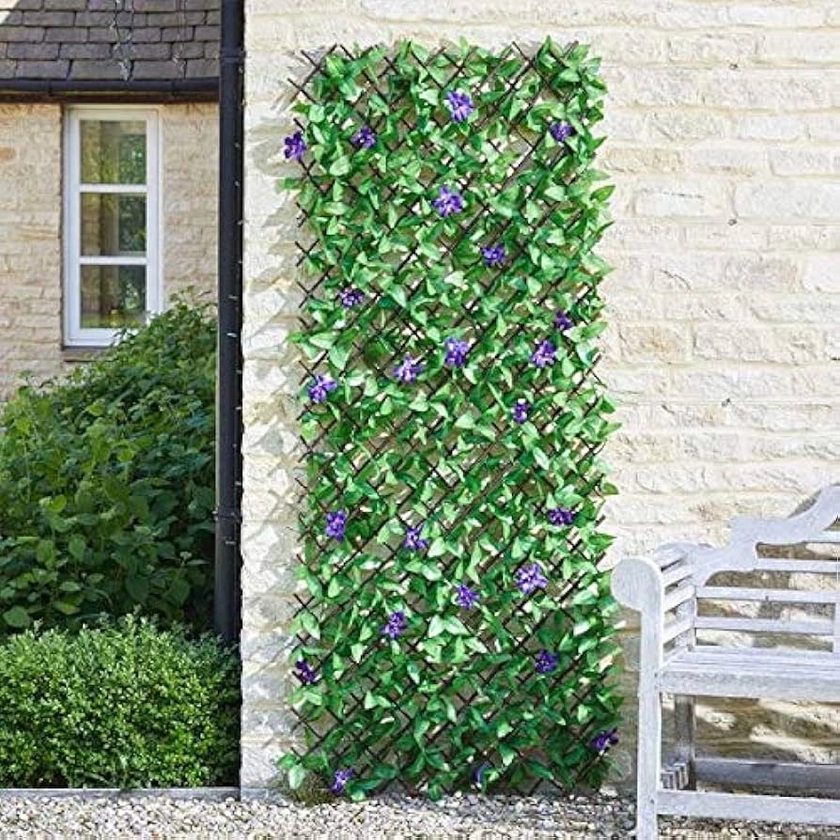 Garden Mile 180 x 60cm Expandable Lilac Bloom Garden Trellis - Willow Trellis with Artificial Leaves and Flowers, Realistic Faux Lilac Bloom Trellis for Outdoor, Garden, Wall, Fence Decoration : Amazon.co.uk: Garden