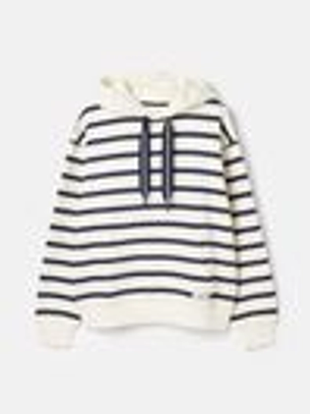 Milbourne Navy & White Striped Embroidered Hoodie