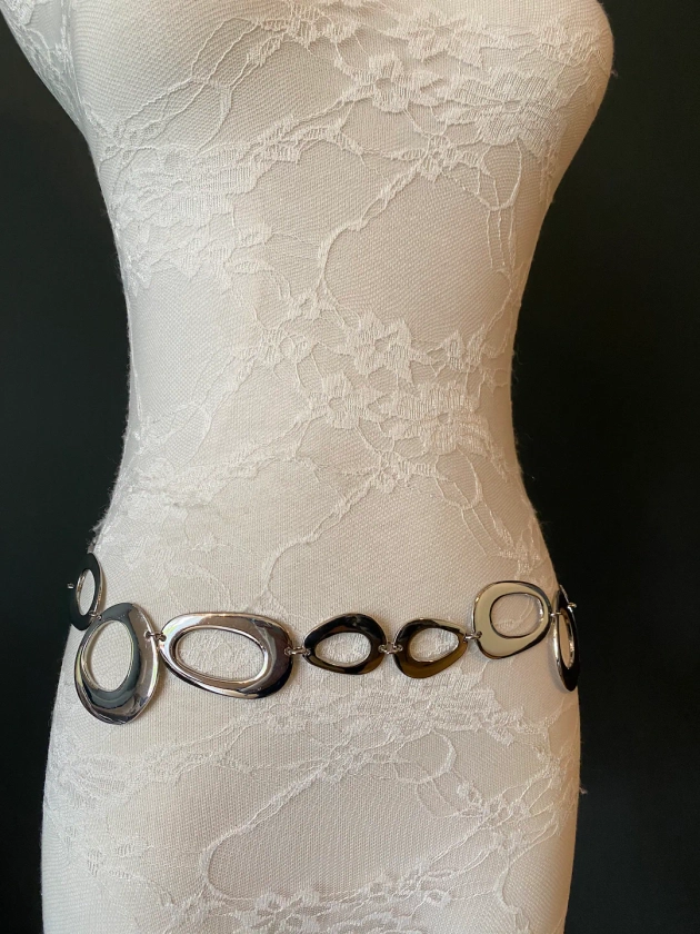 X-long Ring Belt, Metal Ring Belt, Teen Sizes, UK Size 2-40, Fan Design, Fan Collection, Gold, Silver Metal belt,Fashion Accessory