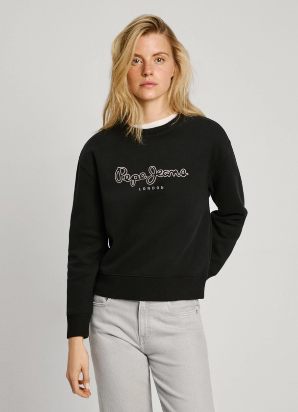 sweat-shirt à col rond avec logo