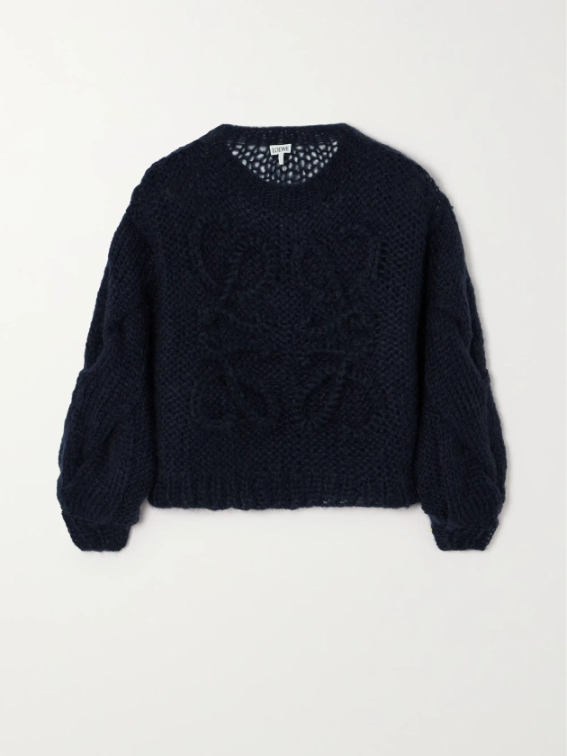 LOEWE Anagram oversized mohair-blend sweater | NET-A-PORTER
