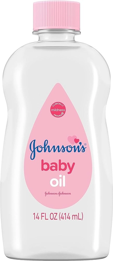 Amazon.com: Johnson's Baby Oil, Pure Mineral Oil to help Prevent Moisture Loss for baby, Kids & Adults, Gentle & Soothing Baby Massage Oil for Dry Skin Relief, Original Scent, 14 fl. oz : Baby