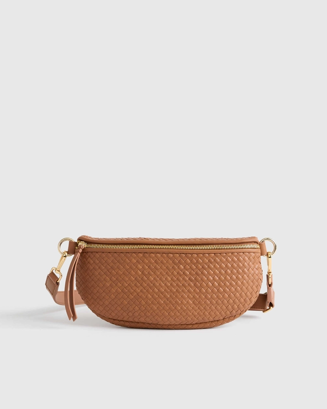 Italian Leather Handwoven Sling Bag