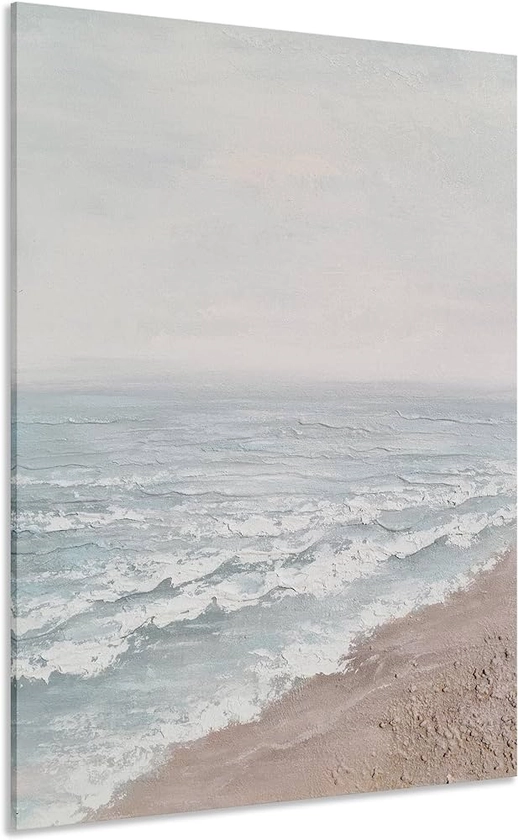Amazon.com: Yihui Arts Beach Canvas Wall Art - Hand Painted Coastal Seascape Pictures for Living Room, Bedroom, and Bathroom Decor : Clothing, Shoes & Jewelry
