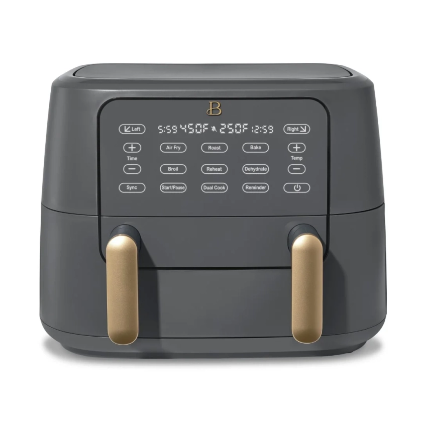 Beautiful 9QT TriZone Air Fryer, Oyster Grey by Drew Barrymore