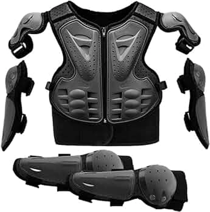 HiyyFloy Kids Dirt Bike Gear Motorcycle Body Vest with Knee and Elbow Pads Motocross Chest Protector Riding Skateboard Accessories for Kids