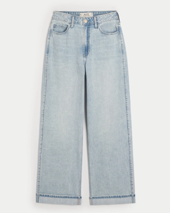 Women's Ultra High-Rise Lightweight Light Wash Baggy Jeans | Women's | HollisterCo.com