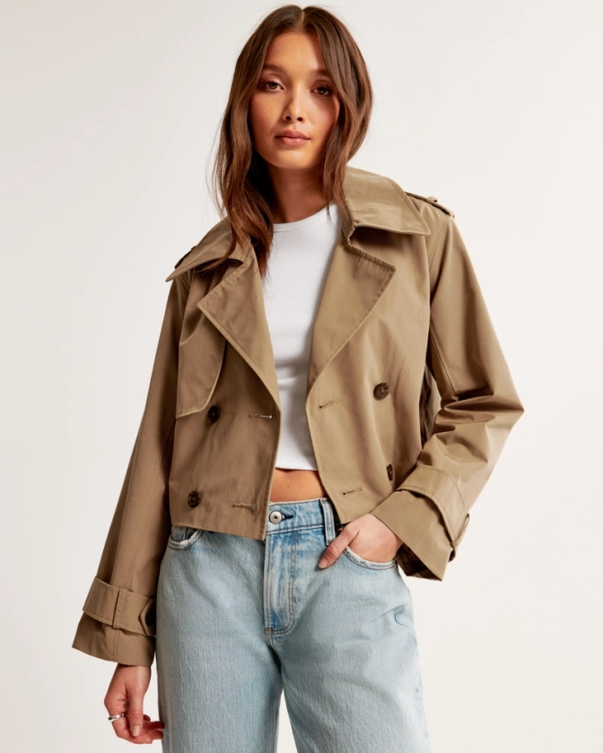 Women's Cropped Trench Coat | Women's Coats & Jackets | Abercrombie.com