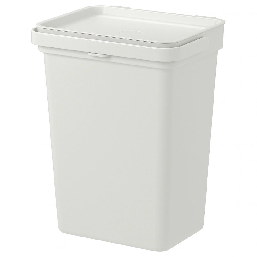 HÅLLBAR bin with lid, light gray, 3 gallon - IKEA