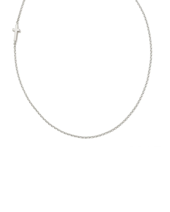 Cross Inline Necklace in Sterling Silver