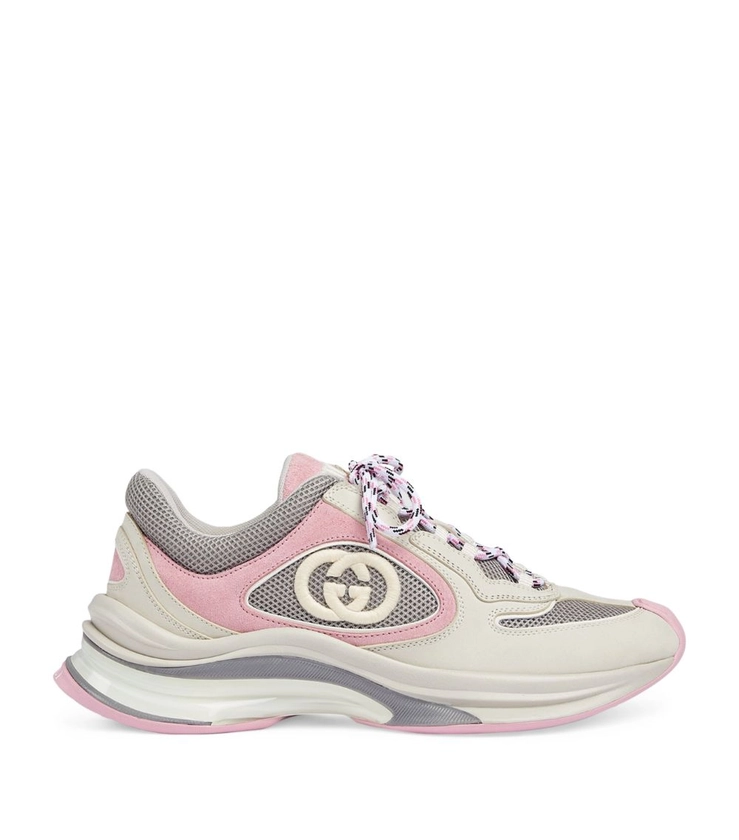 Womens Gucci white Suede-Trim Run Sneakers | Harrods # {CountryCode}