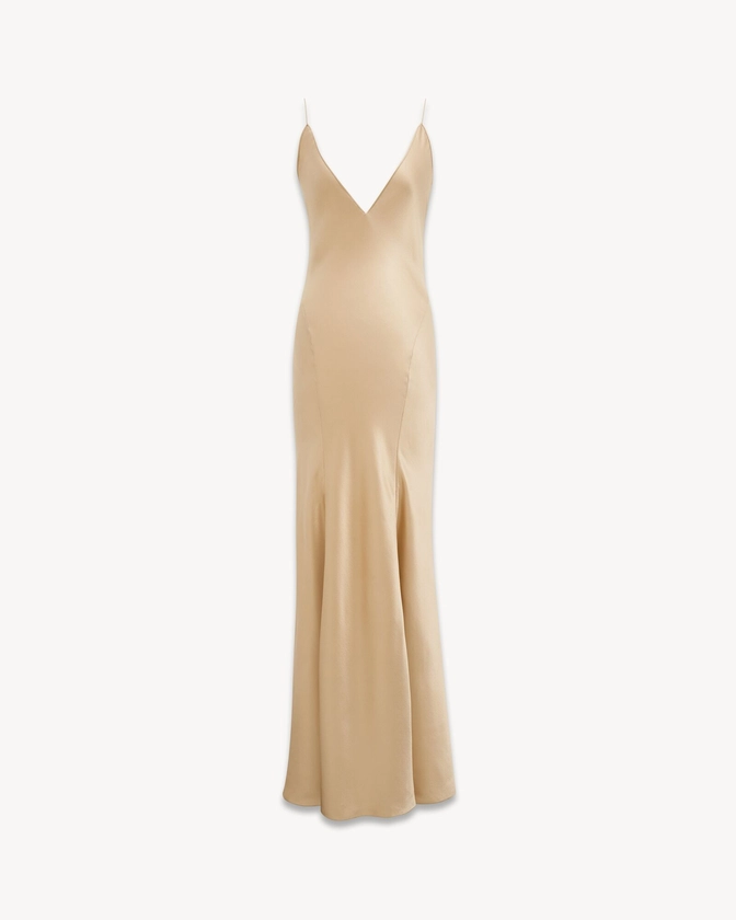 Robe en satin de soie | Saint Laurent | YSL.com