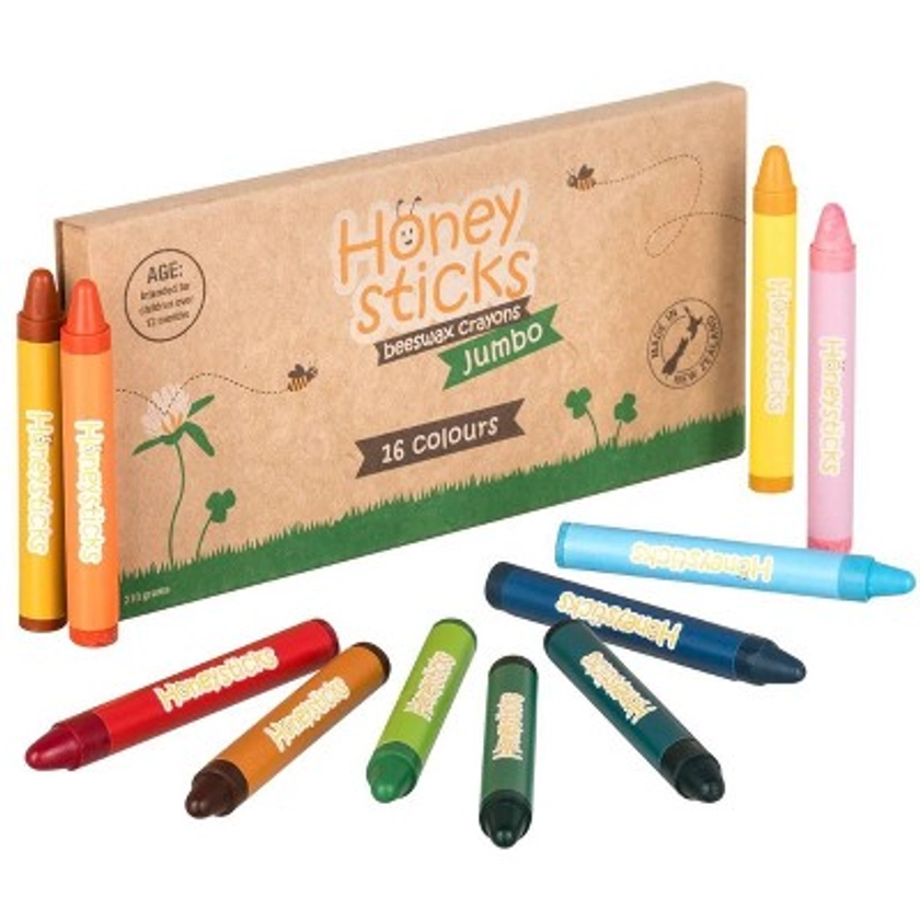 Honeysticks 16ct Jumbo Easy-Grip Non Toxic Crayons