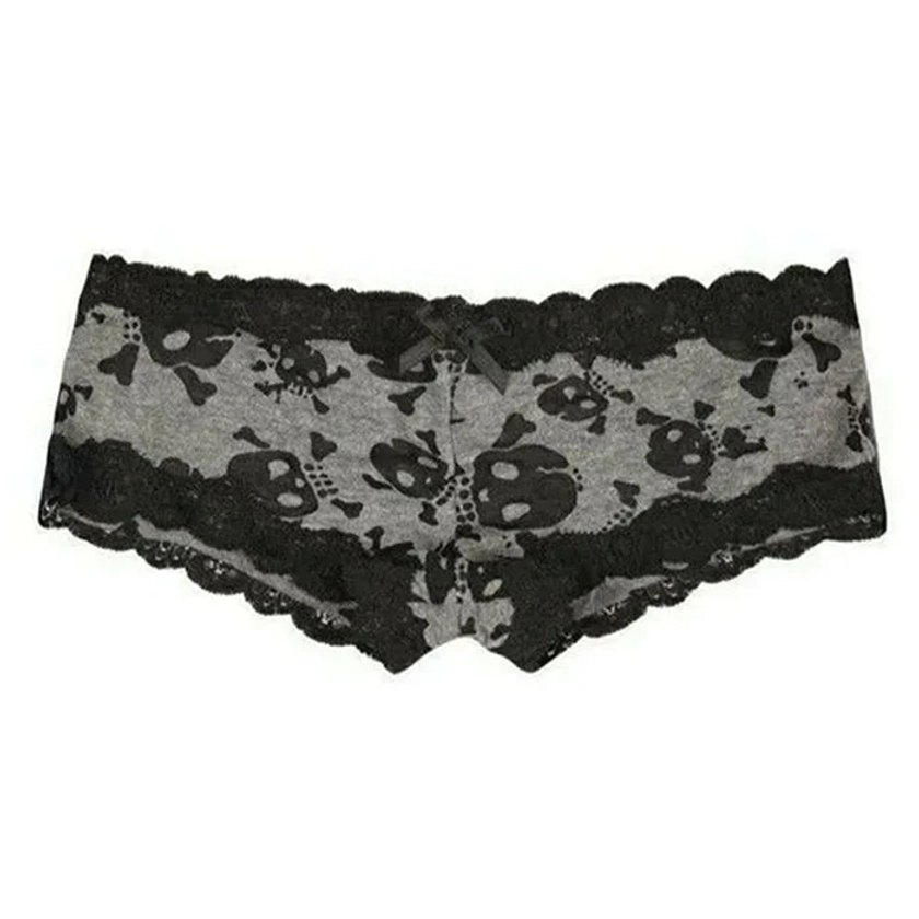 Skull Print Lace Panty