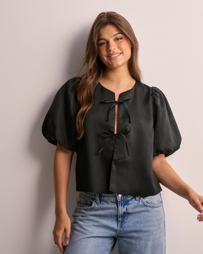 Buy Neo Noir Aska Dull Satin Blouse - Black | Nelly.com