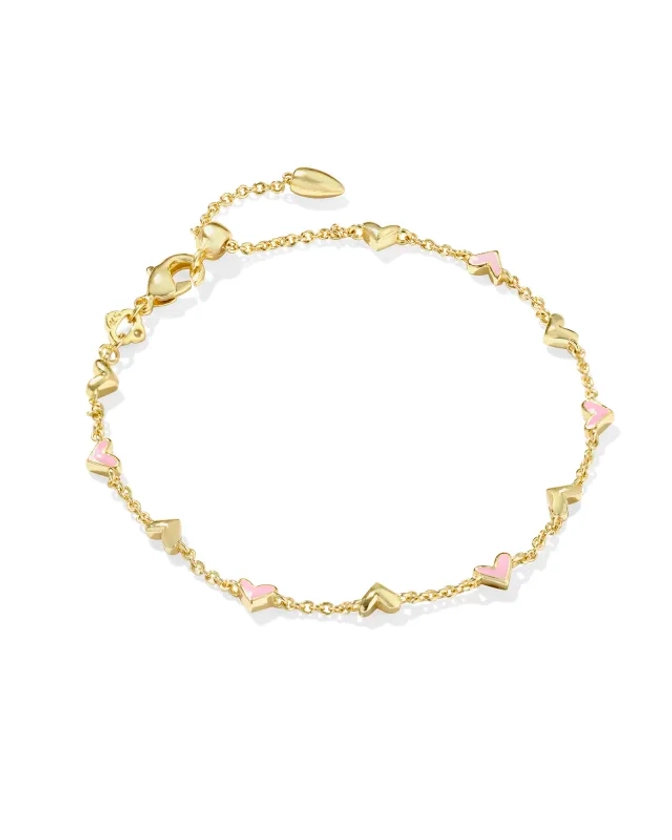 Haven Gold Delicate Chain Bracelet in Pink Enamel | Kendra Scott