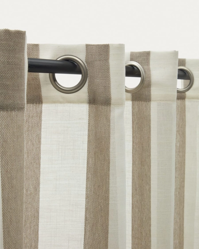 Rideau Marza naturel et beige 140 x 260 cm | Kave Home®