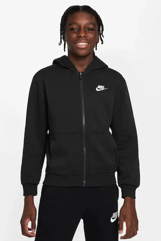 Buy Nike Black Club Fleece Zip Through Hoodie from the Next UK online shop