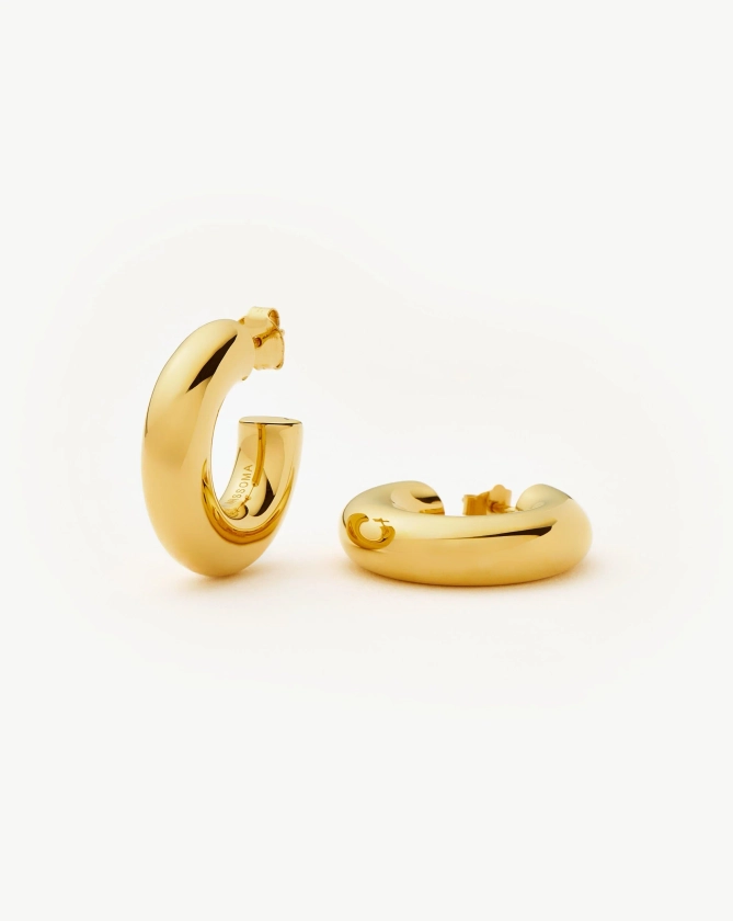 Chubby Medium Hoop Earrings | 18ct Gold Vermeil Earrings