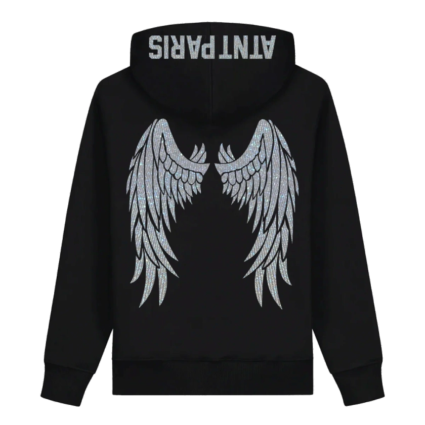 Rhinestone - Sweat Capuche Noir Dark Angel