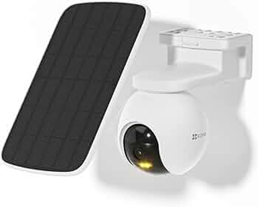 EZVIZ CB8 KIT 2K Caméra Surveillance WiFi Extérieure sans Fil, Solaire, Batterie 10400mAh, Suivi Intelligent, Détection de Personne, Vision Nocturne Couleur, Audio Bidirectionnel, Sirère, Type C