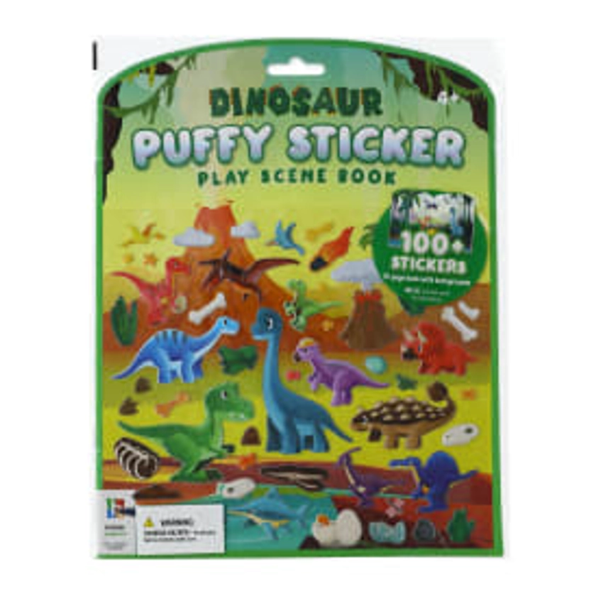 Dinosaur Puffy Sticker Play Scene Book 100-Stickers | Five Below