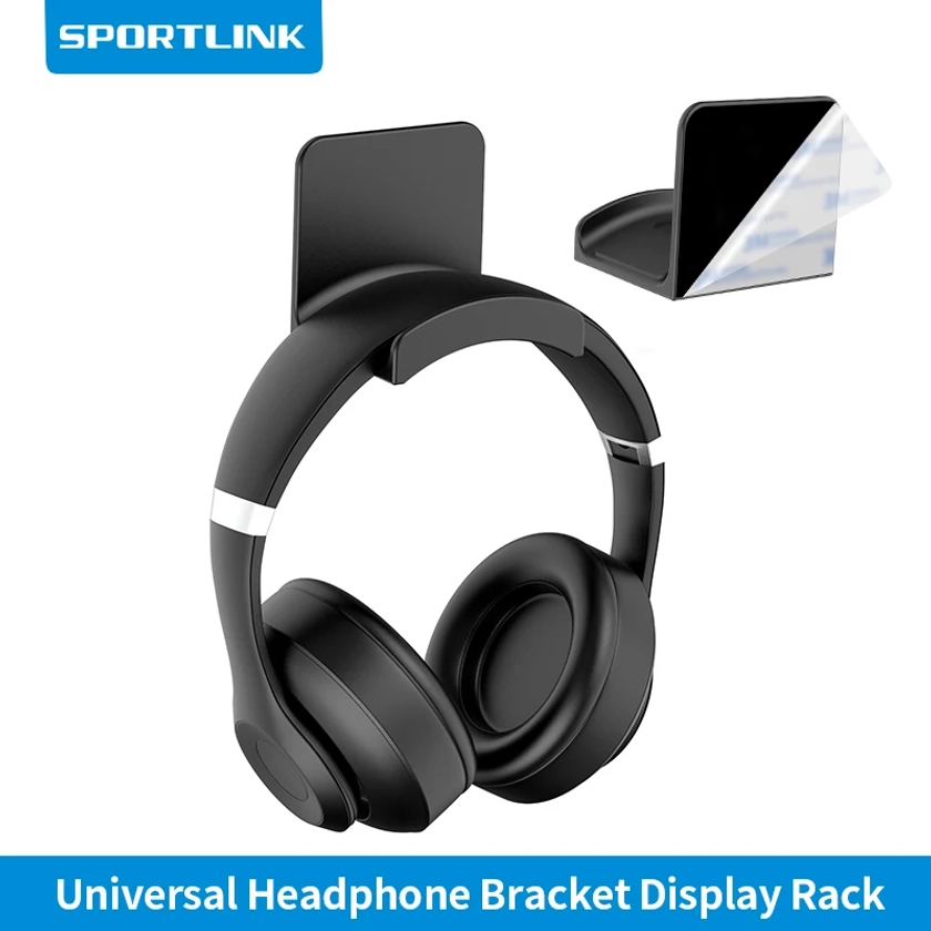 SPORTLINK Universal Headphone Bracket Hanger Holder Headset Hook Under Desk Wall Mounted For Table Earphone Display Rack Stand