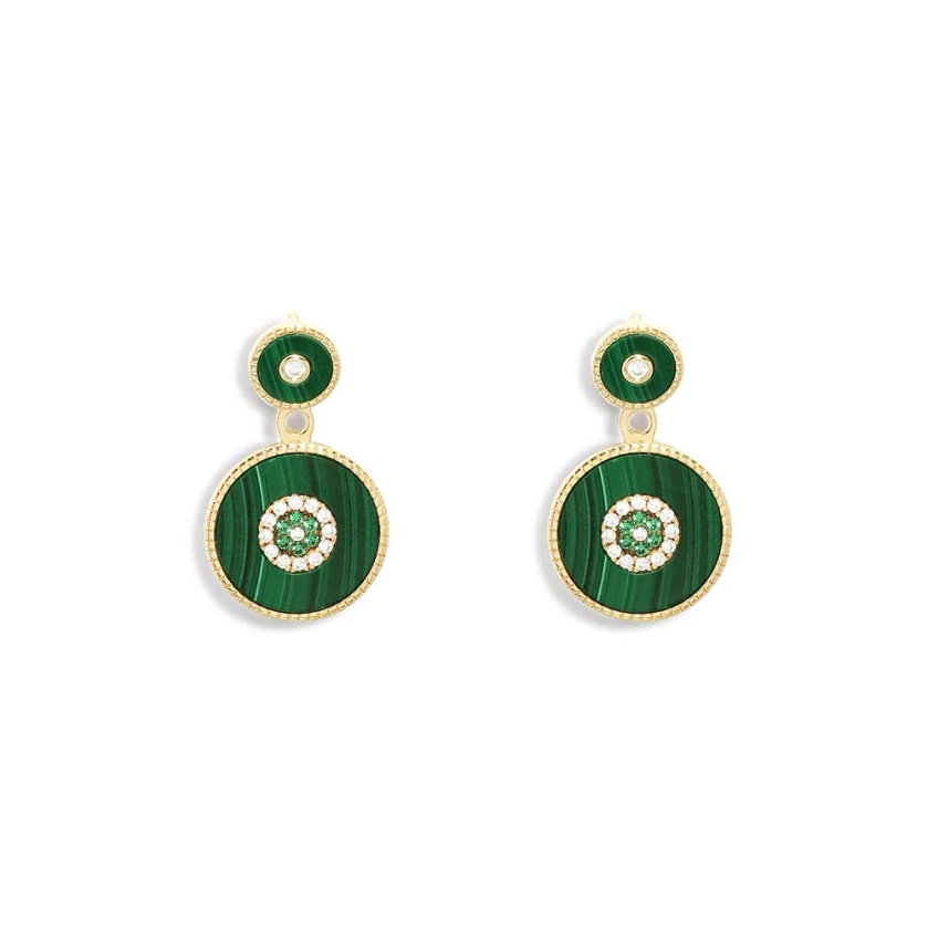 Boucles d'Oreilles Ear Jackets Malachite